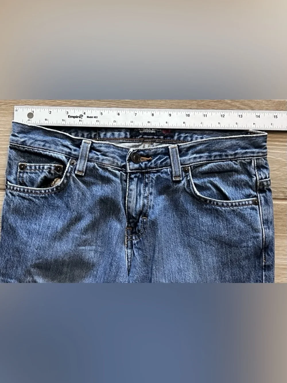 American Eagle Artist Jeans Size 4R Blue Bootcut Cotton Blend Rise Boho Y2K - Picture 5 of 10